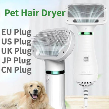 2-In-1 Pet Dog Dryer & Comb Brush Hair Removal & Lint Rollers 2-In-1 Adjustable Temperature Comb Brush Dryer Grooming PetLiveliest