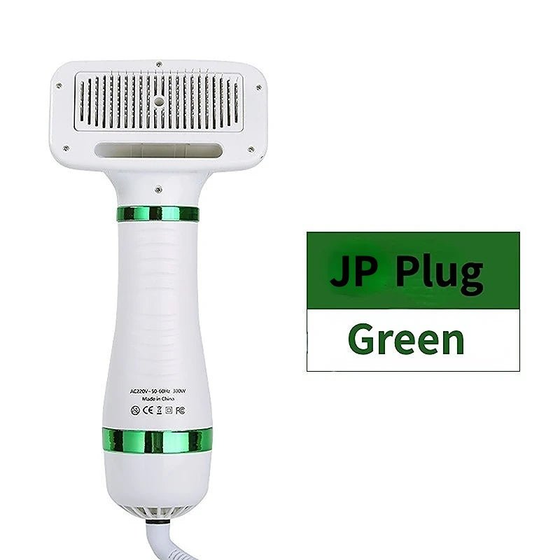 2-In-1 Pet Dog Dryer & Comb Brush JP Plug Hair Removal & Lint Rollers 2-In-1 Adjustable Temperature Comb Brush Dryer Grooming PetLiveliest