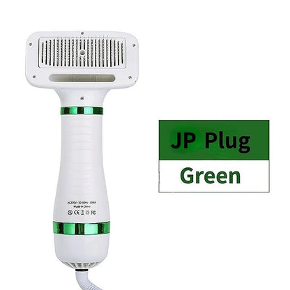 2-In-1 Pet Dog Dryer & Comb Brush JP Plug Hair Removal & Lint Rollers 2-In-1 Adjustable Temperature Comb Brush Dryer Grooming PetLiveliest