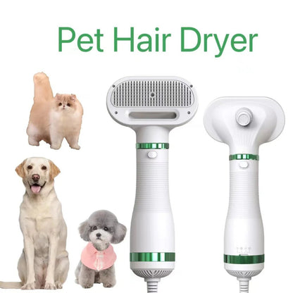 2-In-1 Pet Dog Dryer & Comb Brush Hair Removal & Lint Rollers 2-In-1 Adjustable Temperature Comb Brush Dryer Grooming PetLiveliest