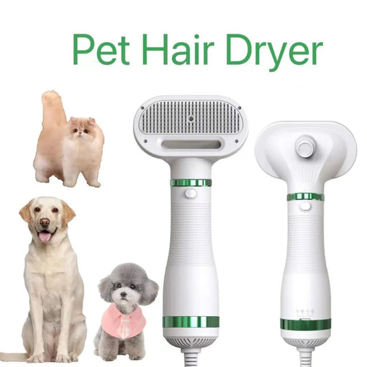 2-In-1 Pet Dog Dryer & Comb Brush Hair Removal & Lint Rollers 2-In-1 Adjustable Temperature Comb Brush Dryer Grooming PetLiveliest