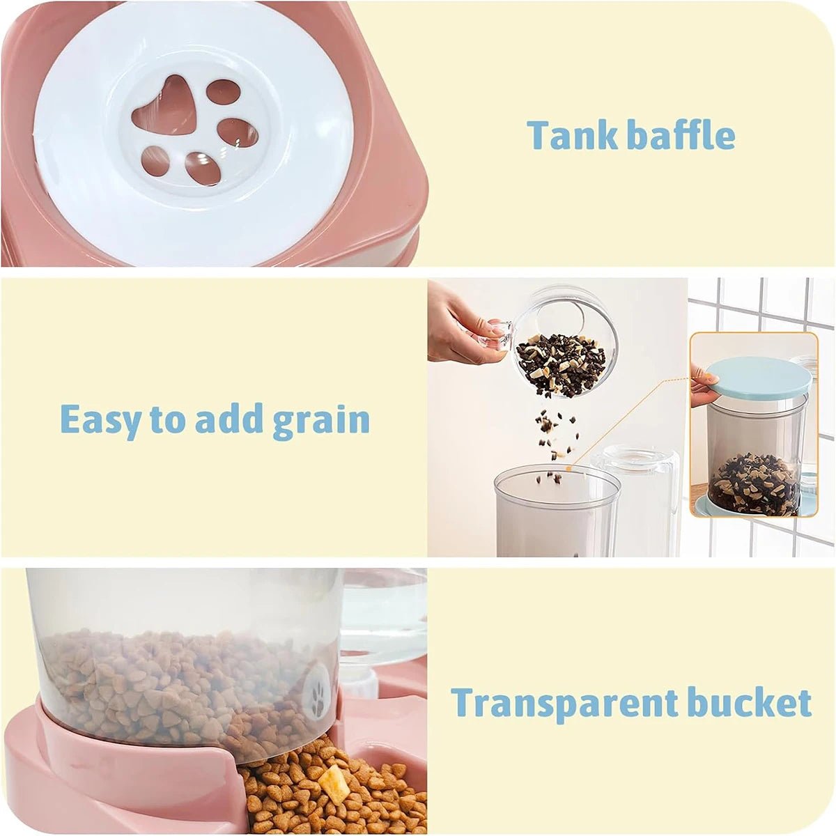 2-in-1 Tilted Automatic Cat Feeder Set Feeders & Fountains automatic cat feeder gravity feeder pet food water dispenser PetLiveliest