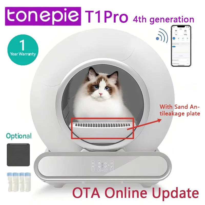 2024 Smart Cat Litter Box Self Cleaning 65L Litter Box 2024 App Control Automatic Ionic Deodorizer Self Cleaning PetLiveliest