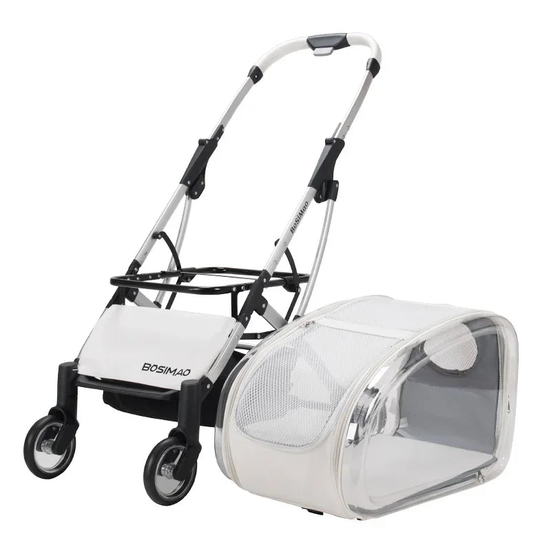 2025 New Transparent Pet Walking Cart Pulled Stroller Lightweight Foldable Detachable - PetLiveliest - PetLiveliest - 中型犬 - 可折叠 - 小型犬