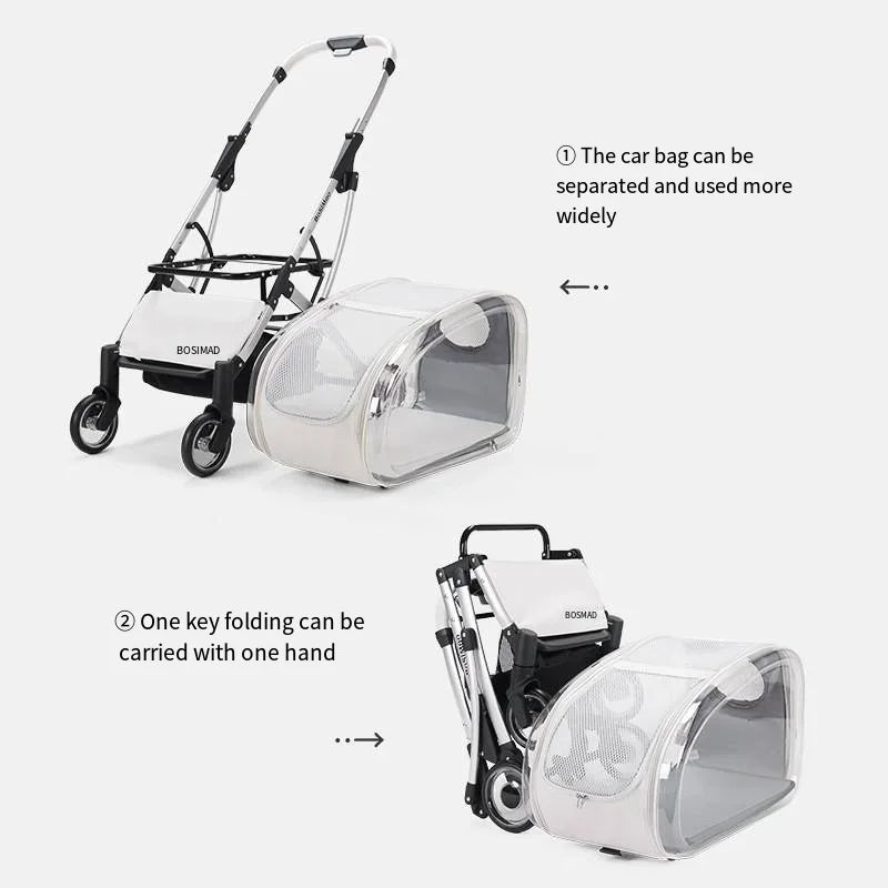 Transparent detachable dog stroller - PetLiveliest - PetLiveliest