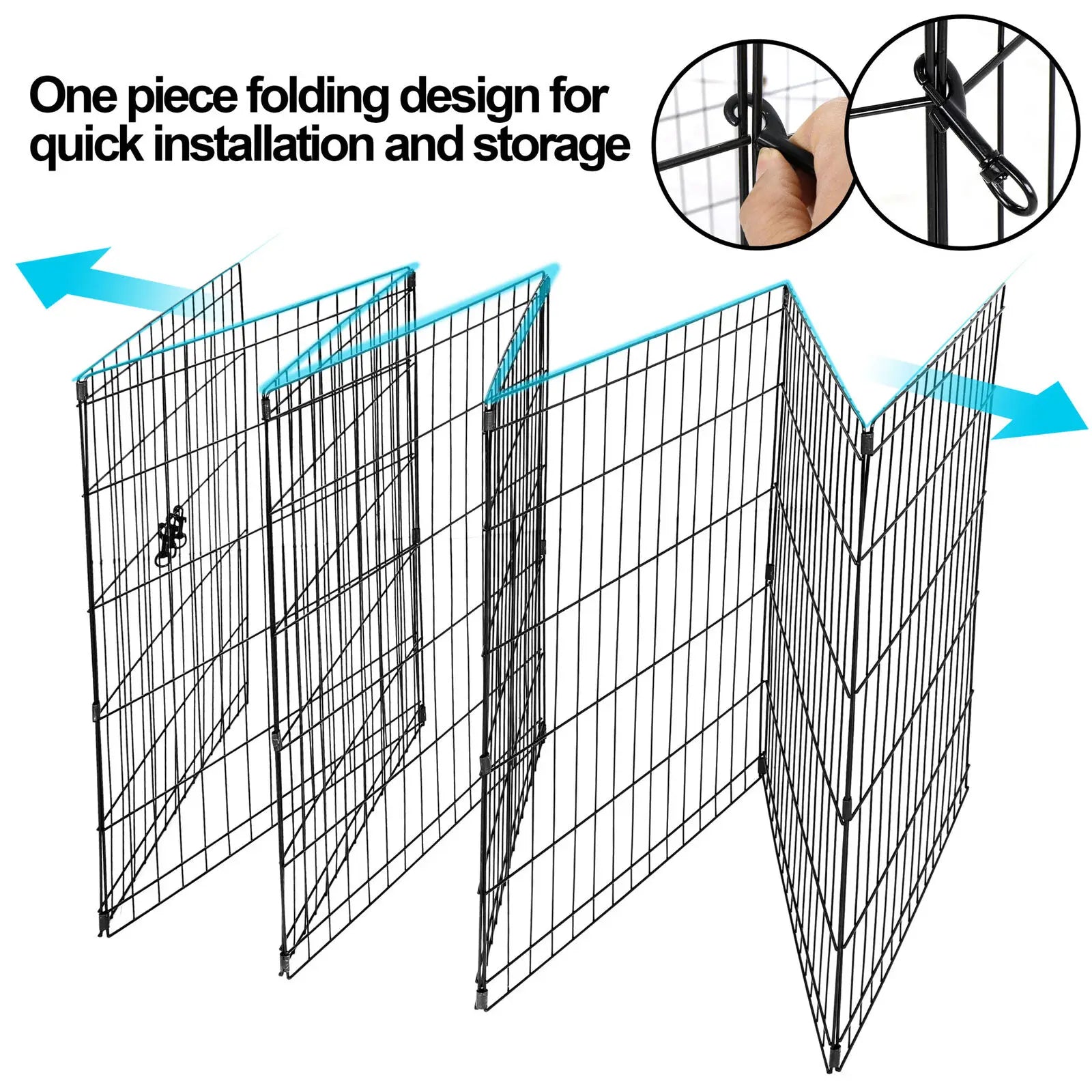 24\" Dog Playpen Crate 8 Panel Fence Playpens DIY 圍欄 安全 寵物 寵物活動場地 PetLiveliest