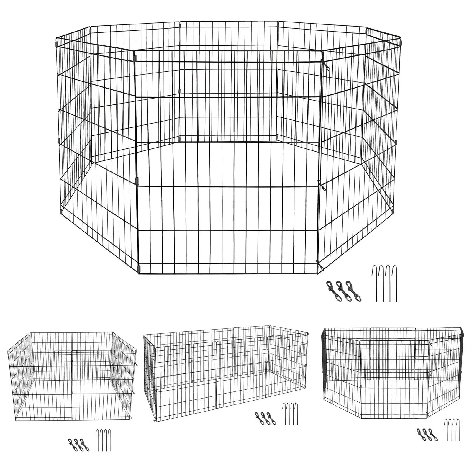 24\" Dog Playpen Crate 8 Panel Fence Playpens DIY 圍欄 安全 寵物 寵物活動場地 PetLiveliest