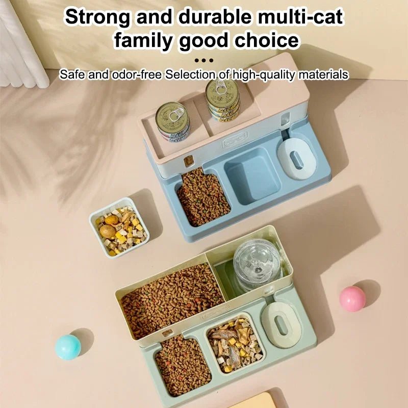 3 - in - 1 Automatic Pet Feeder &amp; Water Bowl - PetLiveliest - PetLiveliest - 双碗 - 喂食器 - 喝水盆