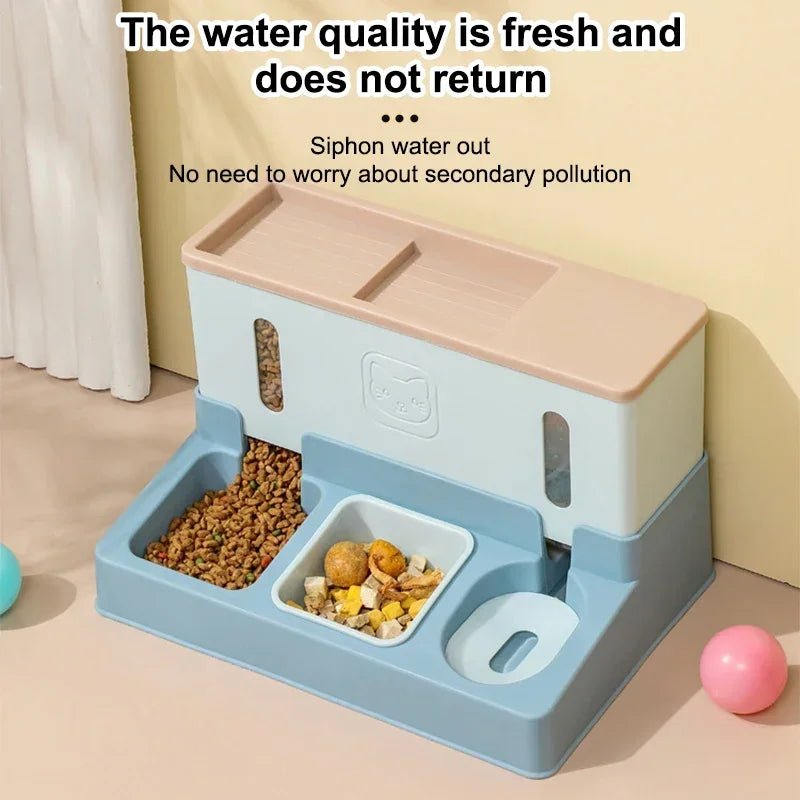 3 - in - 1 Automatic Pet Feeder &amp; Water Bowl - PetLiveliest - PetLiveliest - 双碗 - 喂食器 - 喝水盆