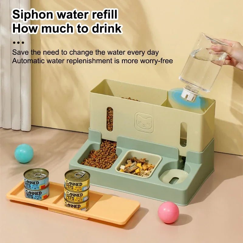 3 - in - 1 Automatic Pet Feeder &amp; Water Bowl - PetLiveliest - PetLiveliest - 双碗 - 喂食器 - 喝水盆