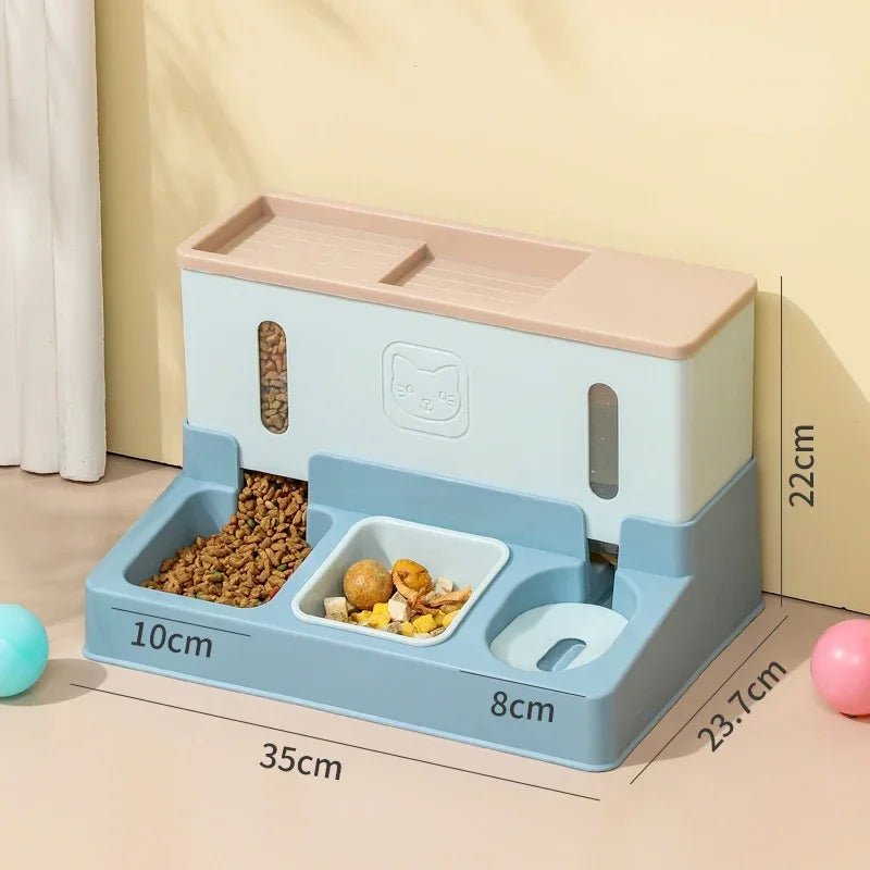 3 - in - 1 Automatic Pet Feeder &amp; Water Bowl - PetLiveliest - PetLiveliest - 双碗 - 喂食器 - 喝水盆