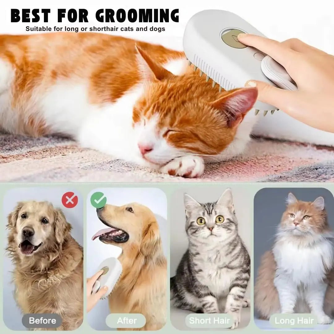 3-in-1 Electric Pet Cleaning Brush Brushes & Combs 3-in-1 Electric Hair Removal Massage Steam Spray PetLiveliest