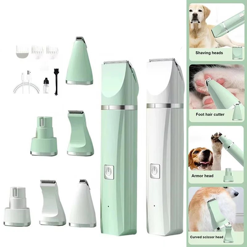 4-in-1 Electric Dog Clippers Set Clippers 4-in-1 Cordless Electric Low Noise Waterproof PetLiveliest