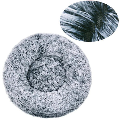 40 - 90cm Fluffy Dog Bed For Large Round Dog Bed Super Soft Cat House Plush Cat Nest Winter Warm Dog Pet Bed - PetLiveliest - Diameter 40cm - gradient dark gray - PetLiveliest