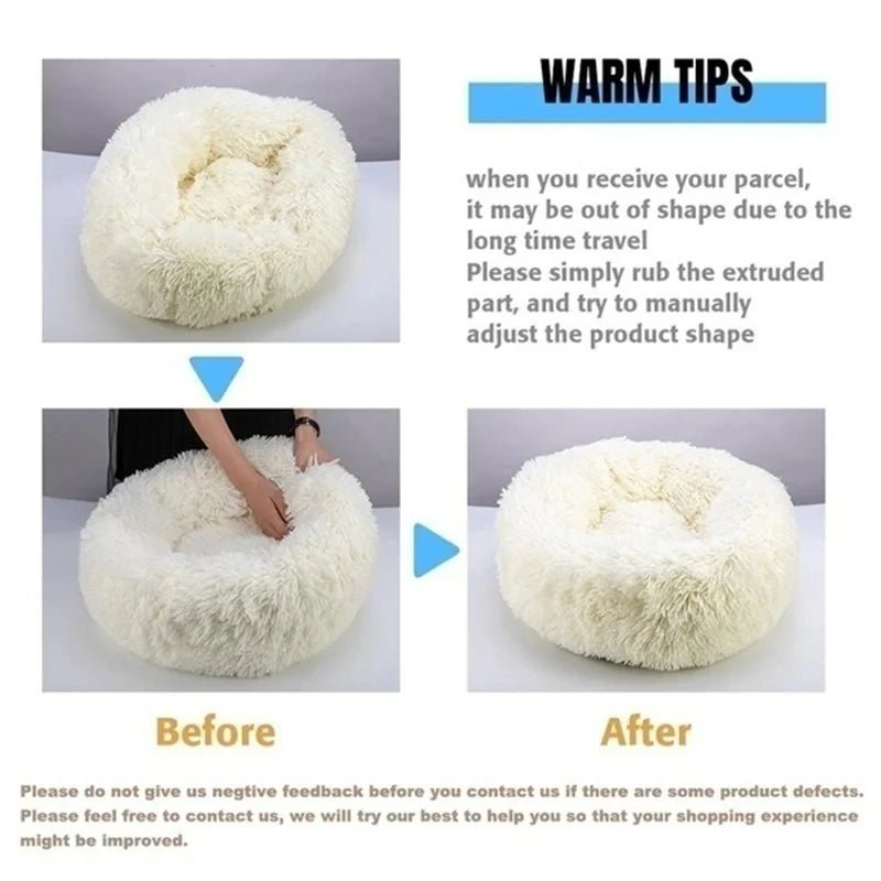 Fluffy Dog Bed For Large Round Dog Bed Super Soft Cat House Plush Cat Nest Winter Warm Dog Pet Bed - PetLiveliest - PetLiveliest - Cat House - Dog Bed - Fluffy