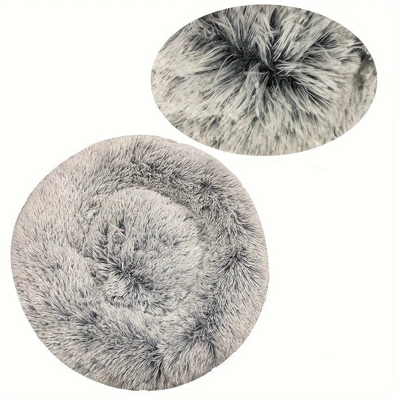 40 - 90cm Fluffy Dog Bed For Large Round Dog Bed Super Soft Cat House Plush Cat Nest Winter Warm Dog Pet Bed - PetLiveliest - Diameter 40cm - gradient light gray - PetLiveliest