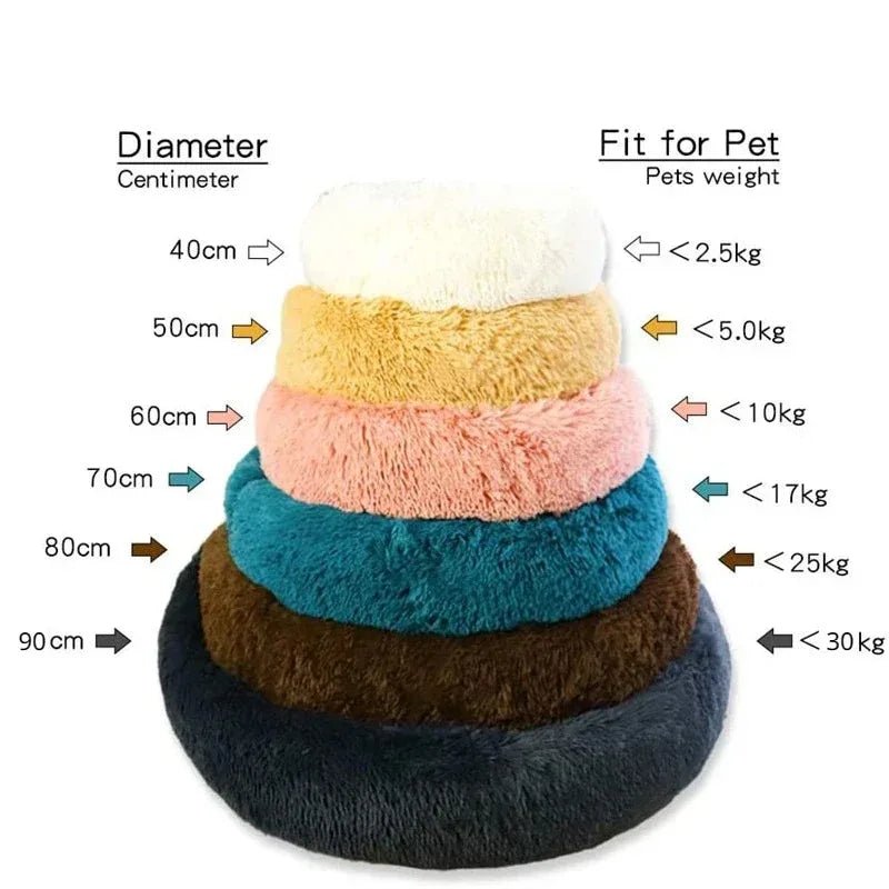 40 - 90cm Fluffy Dog Bed For Large Round Dog Bed Super Soft Cat House Plush Cat Nest Winter Warm Dog Pet Bed - PetLiveliest - Diameter 40cm - gradient light gray - PetLiveliest