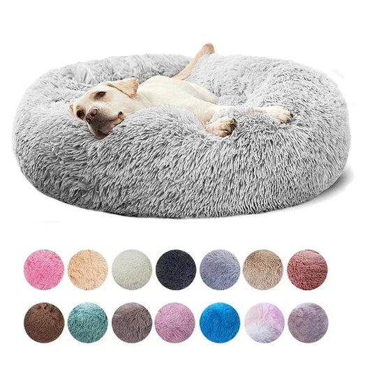 40 - 90cm Fluffy Dog Bed For Large Round Dog Bed Super Soft Cat House Plush Cat Nest Winter Warm Dog Pet Bed - PetLiveliest - Diameter 40cm - gradient light gray - PetLiveliest