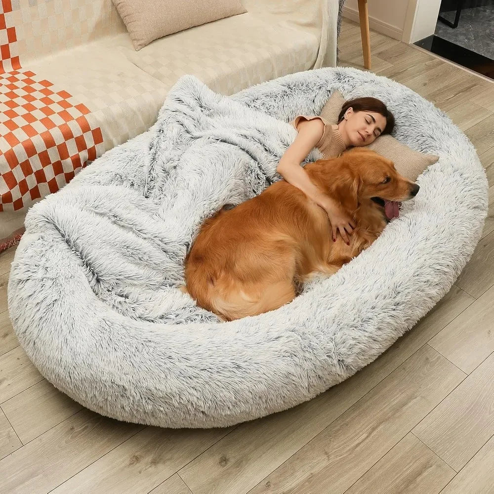 Dogs Beds for Large Dogs Giant Beds Human Size Bed 30D Sponge Bean Bag Bed - PetLiveliest - PetLiveliest - Bean Bag Bed - Faux Fur - Giant Dog Beds