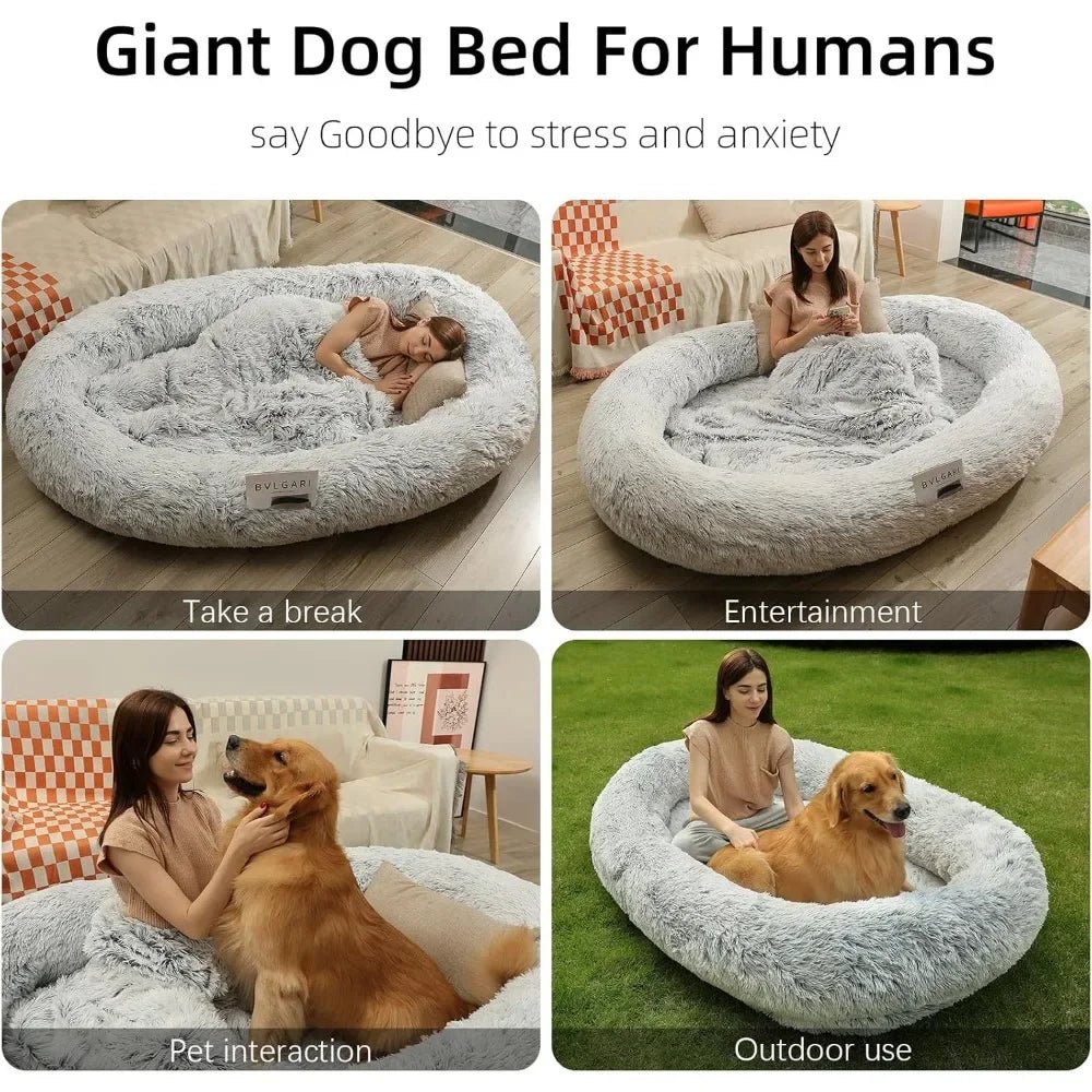 Dogs Beds for Large Dogs Giant Beds Human Size Bed 30D Sponge Bean Bag Bed - PetLiveliest - PetLiveliest - Bean Bag Bed - Faux Fur - Giant Dog Beds