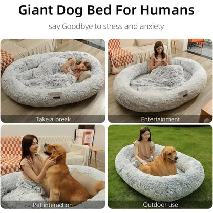 Dogs Beds for Large Dogs Giant Beds Human Size Bed 30D Sponge Bean Bag Bed - PetLiveliest - PetLiveliest - Bean Bag Bed - Faux Fur - Giant Dog Beds