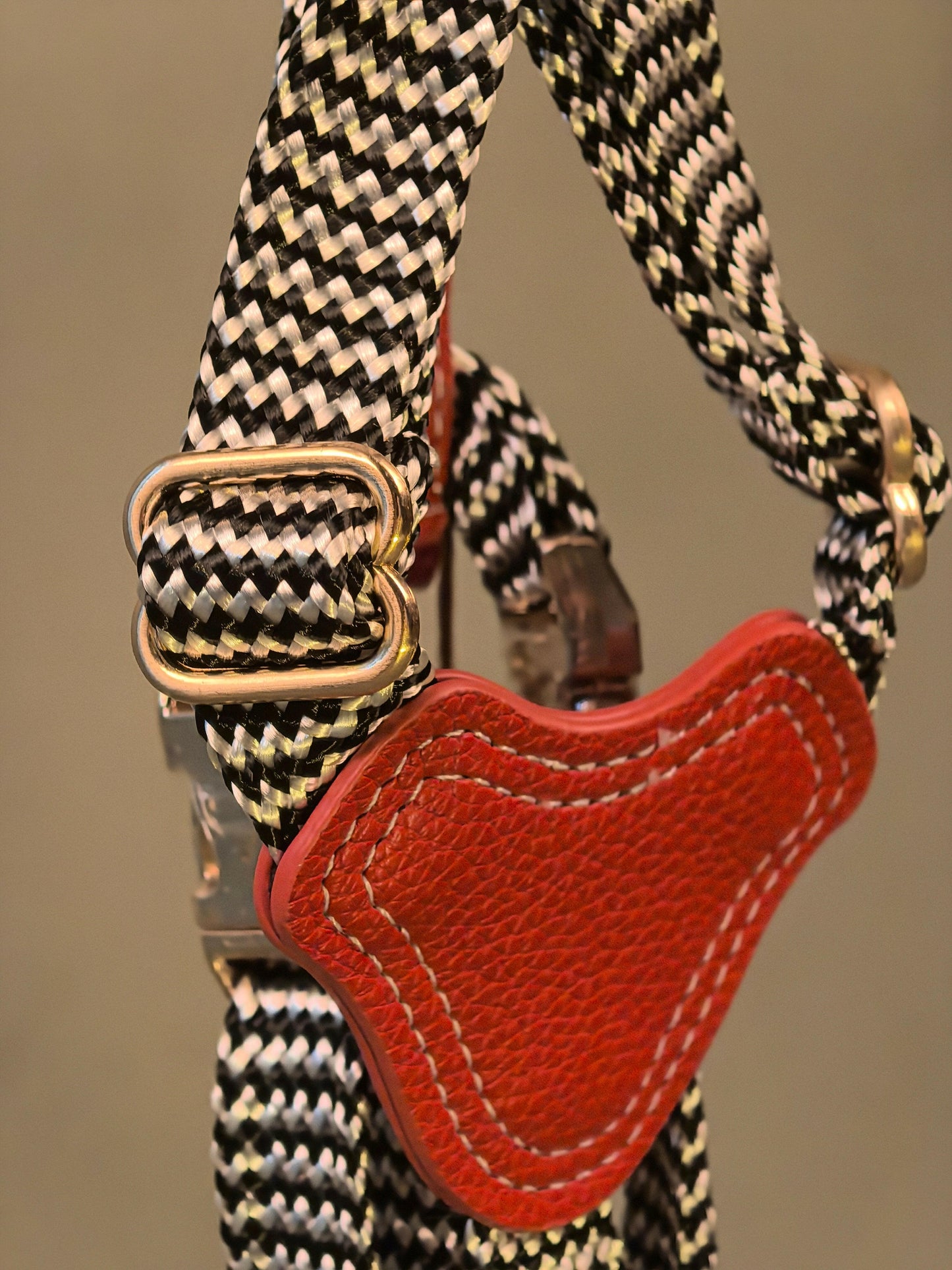 GLORIA HARNESS - MAROON Leather Harness Car Booster Seat&Harness Harness Harness&Leash Houndstooth PetLiveliest