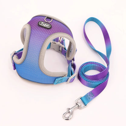 Supet Pet Step-in Harness - Reflective & Adjustable purple blue Harness & Leash Set adjustable breathable easy to use pet vest reflective PetLiveliest