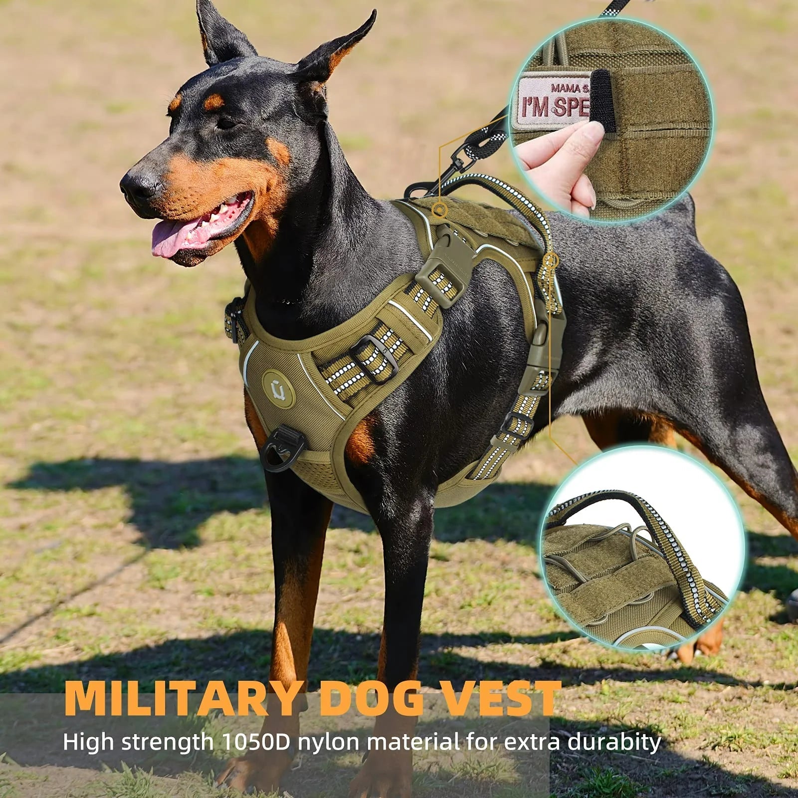 Adjustable Tactical Dog Harness for Medium Large Dogs - PetLiveliest - PetLiveliest - 中大型犬 - 可调节 - 战术