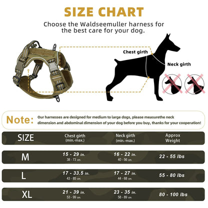 Adjustable Tactical Dog Harness for Medium Large Dogs - PetLiveliest - PetLiveliest - 中大型犬 - 可调节 - 战术