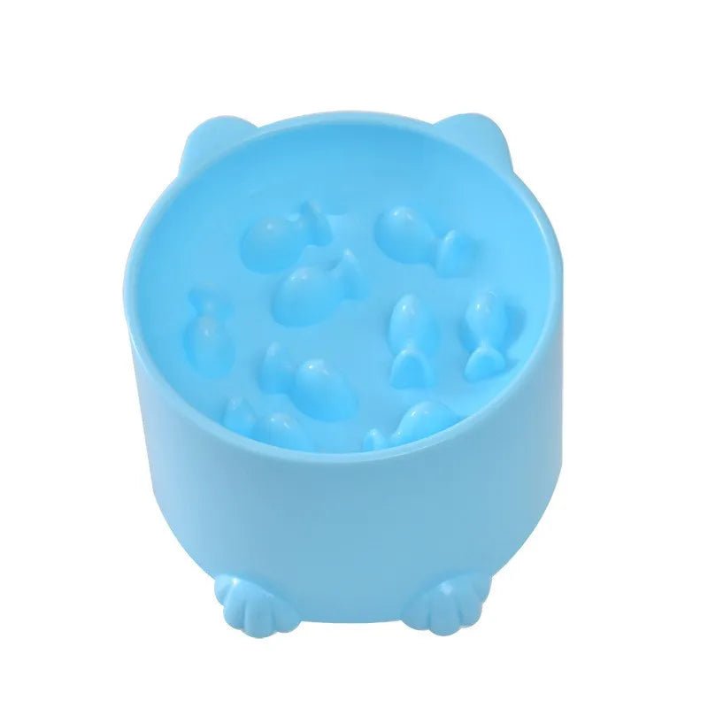 Anti-Choking Pet Slow Food Bowl Blue Bowls cat dog durable healthy eating slow feeder PetLiveliest