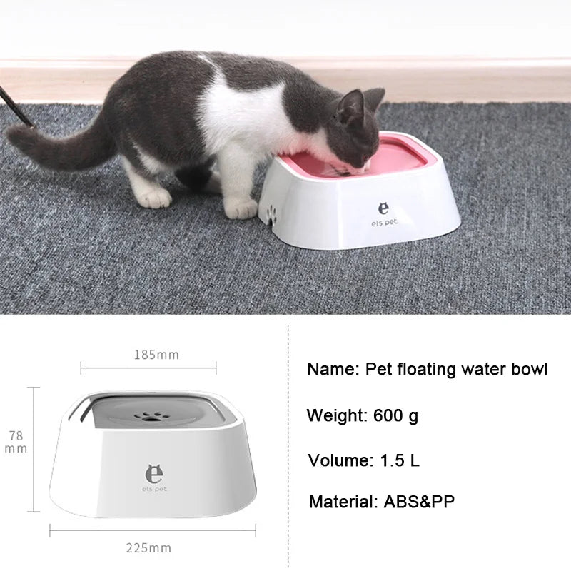 Anti - Spill Floating Pet Water Bowl - PetLiveliest - PetLiveliest - Cat Bowl - Dog Bowl - Large Capacity