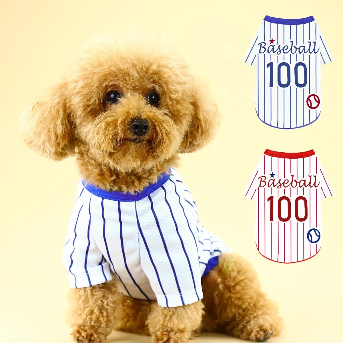 Athletic Striped Dog T-Shirt - Baseball - Inspired Style for All Breeds - PetLiveliest - PetLiveliest - 