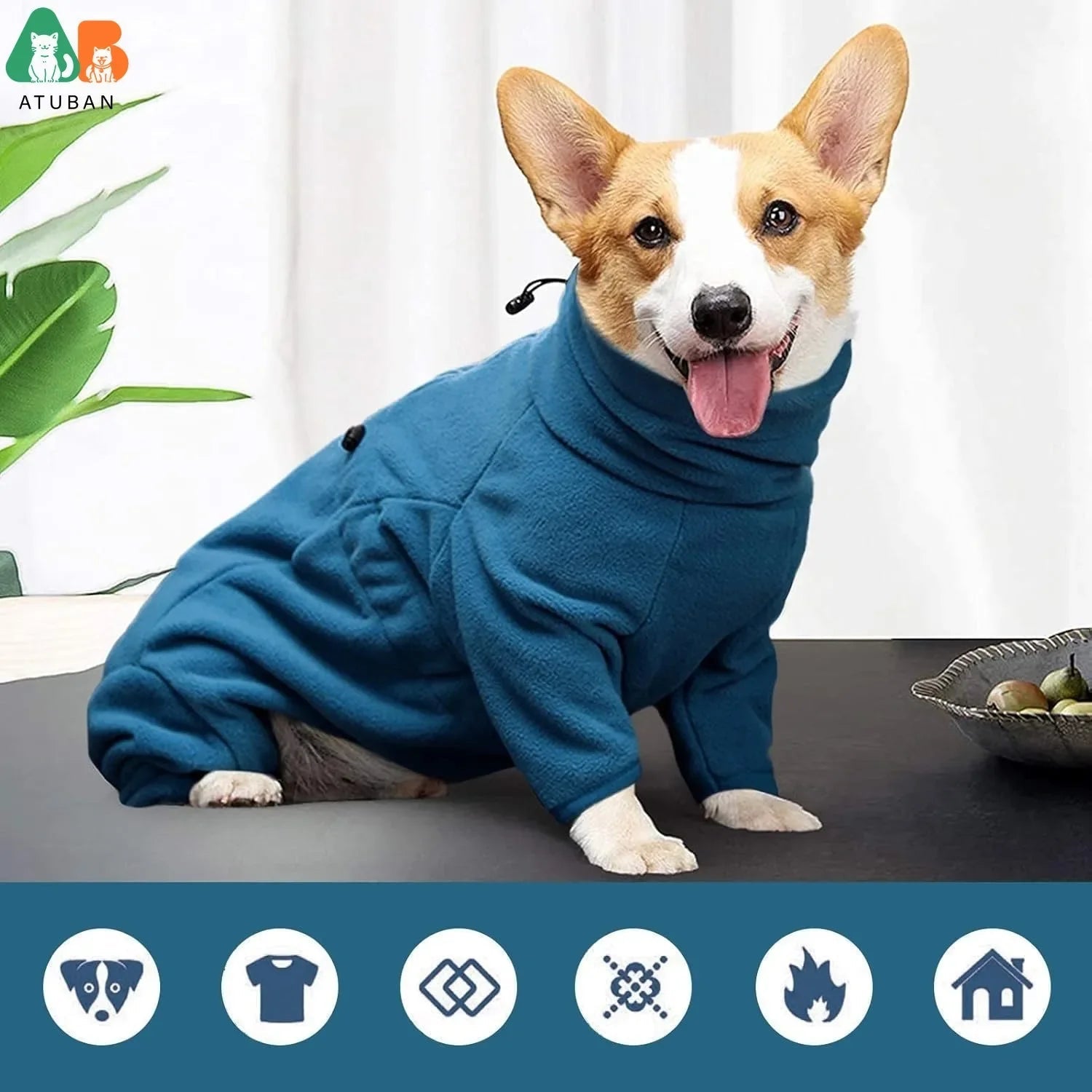 ATUBAN Dog Winter Fleece Coat - PetLiveliest - PetLiveliest - Cold Weather Vest - Dog Jacket - Dog Winter Coat