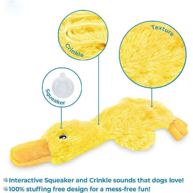 Crinkle Duck for Small, Medium, and Large Breeds - PetLiveliest - PetLiveliest - 互动 - 发出声音 - 可咬