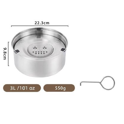 Big Capacity Stainless Steel Dog Floating Bowl, No Spill Anti-Splash Dog Water Dispenser 3L Dog Bowl Spill Proof Bowls & Diners 不易溢出 不溅水 不滑动 大容量 易清洁 PetLiveliest