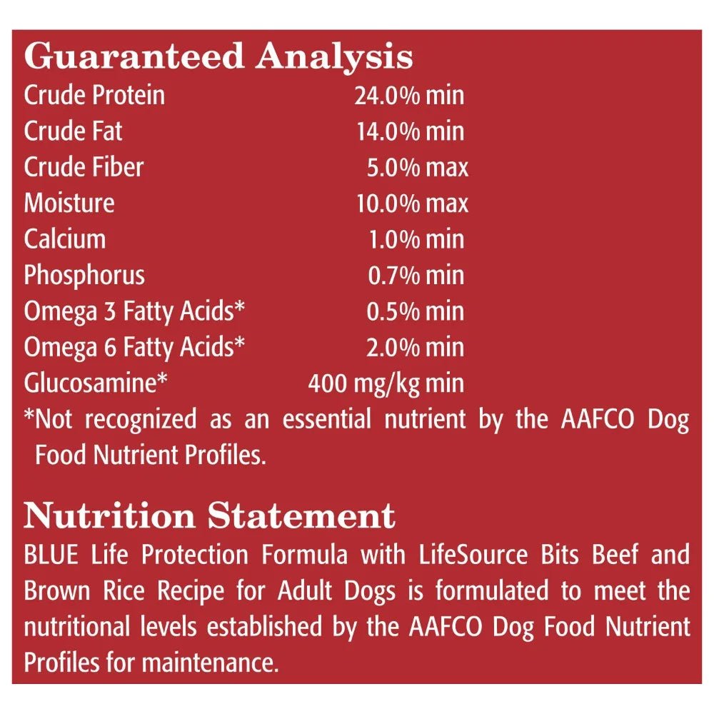 Blue Buffalo Life Protection Formula Adult Beef & Brown Rice Recipe Dry Dog Food, 15-lbs bag Dry Food Adult Dogs Beef Brown Rice Free Shipping Whole Grain Blue Buffalo