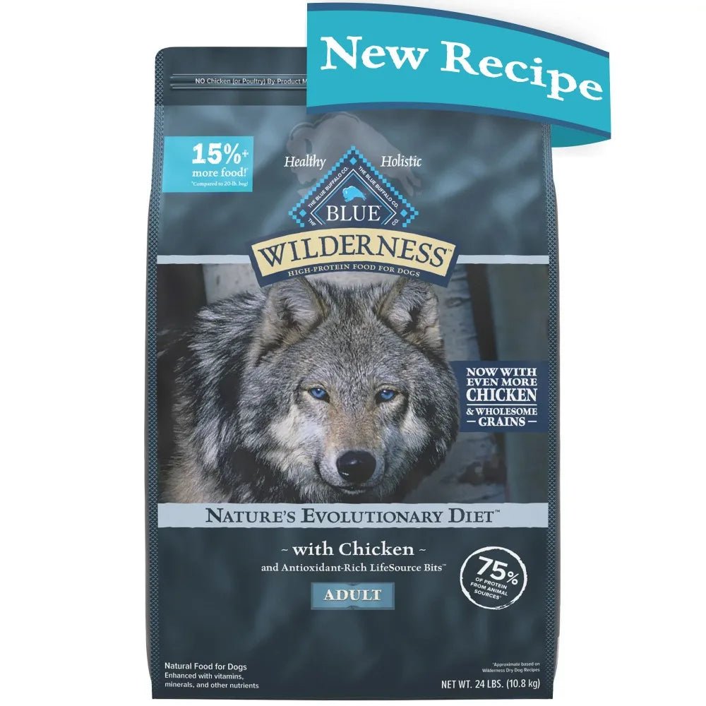 Blue Buffalo Wilderness Chicken Recipe High-Protein Adult Dry Dog Food, 24-lb bag Dry Food Adult Dogs Blue Wilderness Chicken Free Shipping Wholesome Grains Blue Buffalo