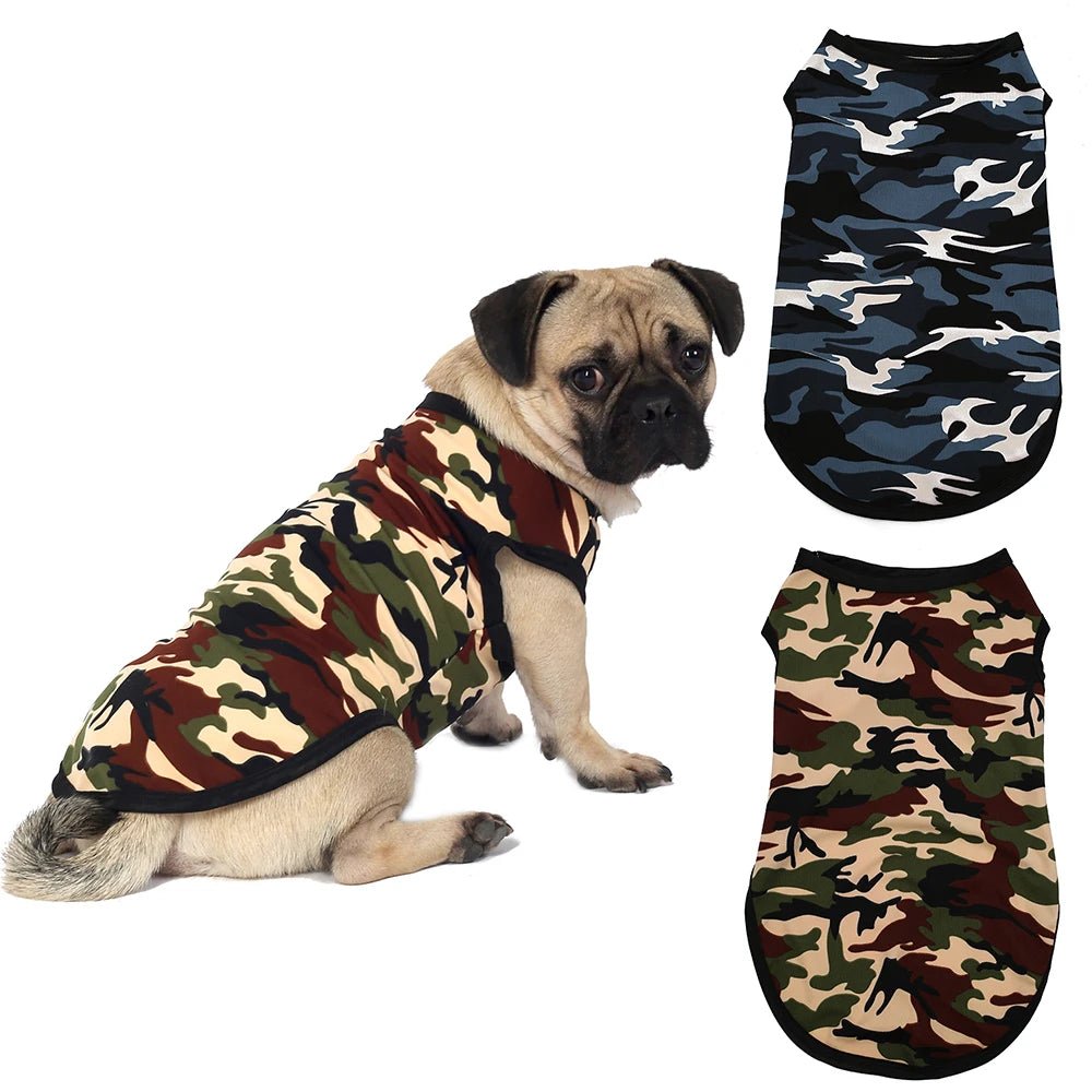 Camouflage Dog Vest - Stylish &amp; Lightweight T-Shirt for Pets - PetLiveliest - PetLiveliest - 