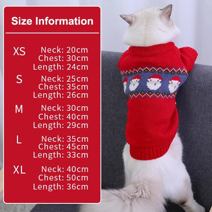 Christmas Pet Clothes by HOOPET As picture Sweaters Cat Clothes Christmas Cotton Medium Dogs Small Dogs PetLiveliest