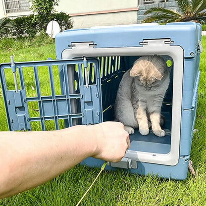 Collapsible Puppy Crate Breathable Foldable Transport Box Travel Cage Pet Carrier - PetLiveliest - PetLiveliest - Breathable - Cat - Collapsible