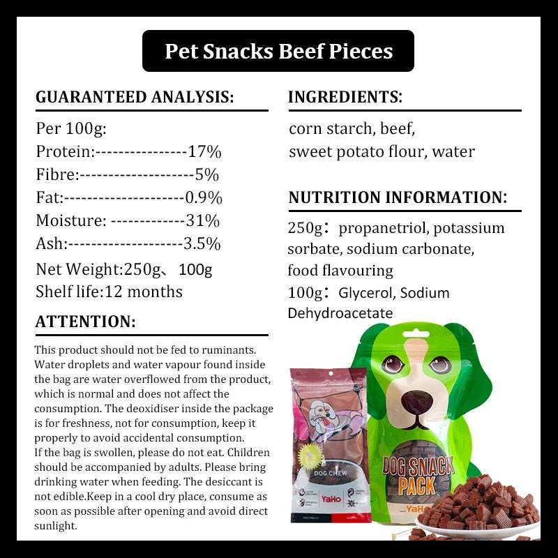 Delicious Beef Particles Dog Snacks Stick & Snacks Appetising Beef Particles Chewy Digestive Training Rewards PetLiveliest