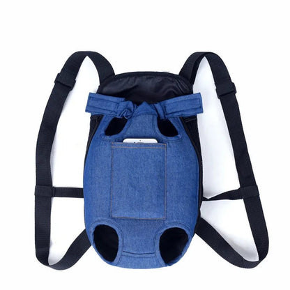 Denim Pet Dog Backpack Carrier - PetLiveliest - PetLiveliest - 宠物背包 - 宠物运输袋 - 户外旅行