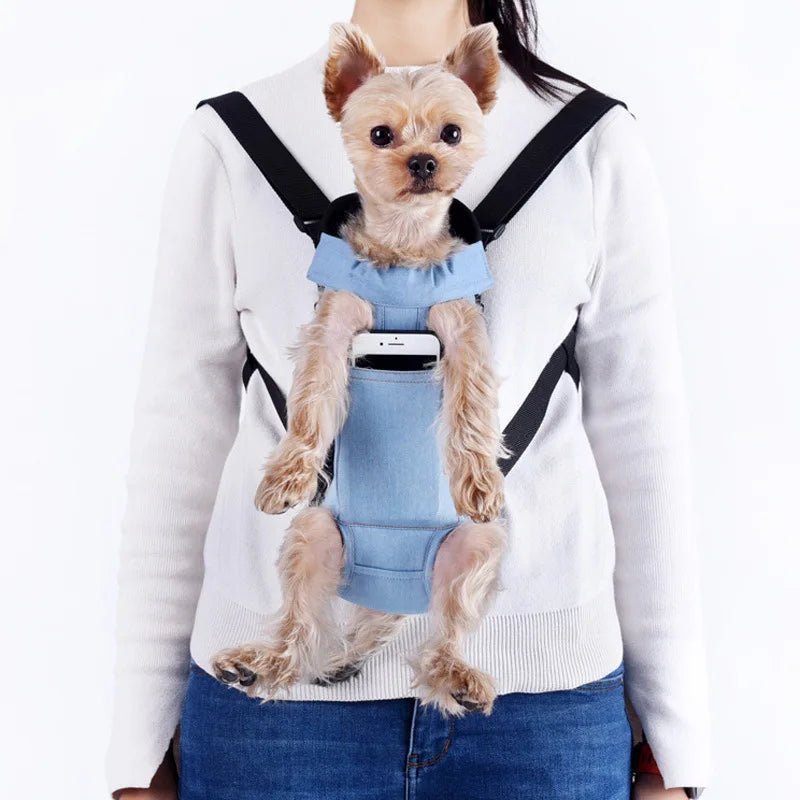 Denim Pet Dog Backpack Carrier - PetLiveliest - PetLiveliest - 宠物背包 - 宠物运输袋 - 户外旅行