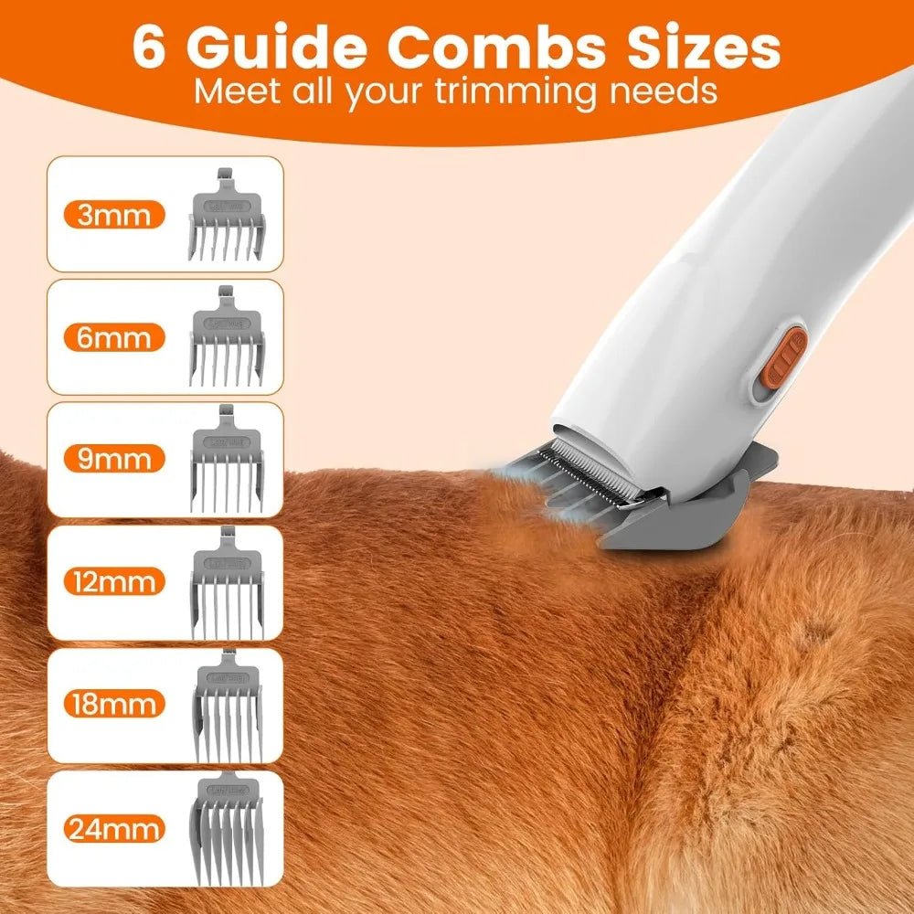 Dog Grooming Vacuum Kit with Pet Clippers Hair Removal & Lint Rollers 去毛刷 吸尘功率12000Pa 宠物理发套装 宠物美容工具 狗理发吸尘器 PetLiveliest