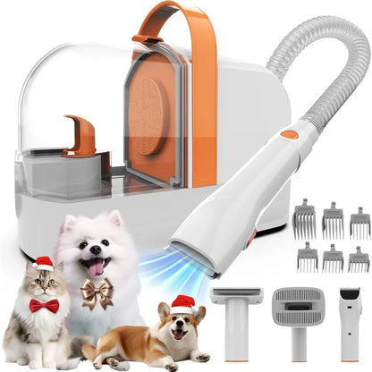 Dog Grooming Vacuum Kit with Pet Clippers Hair Removal & Lint Rollers 去毛刷 吸尘功率12000Pa 宠物理发套装 宠物美容工具 狗理发吸尘器 PetLiveliest