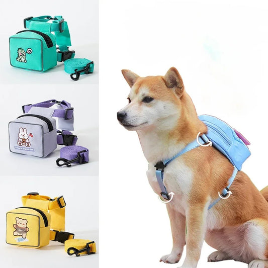 Dog Harness with Leash Set Harness & Leash Set Dog Backpack Dog Harness Leash Set Outdoor Travel Pet Accessories PetLiveliest