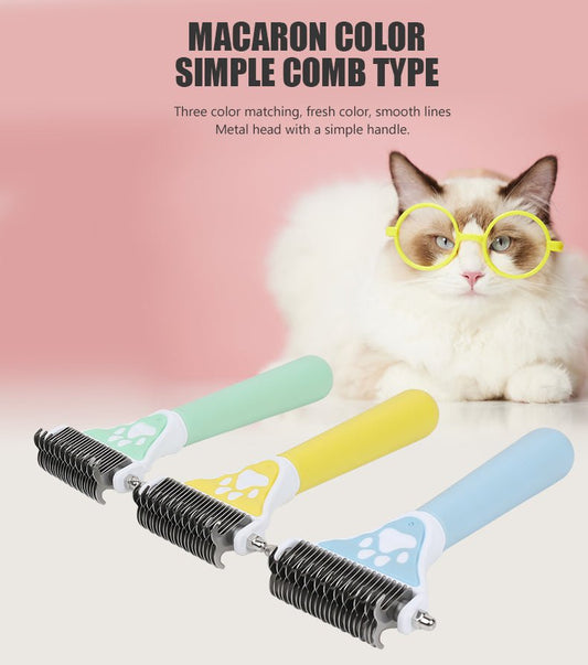 Double-Sided Pet Hair Remover Brush Brushes & Combs 去毛 双面 脱毛梳 舒适把手 防打结 PetLiveliest