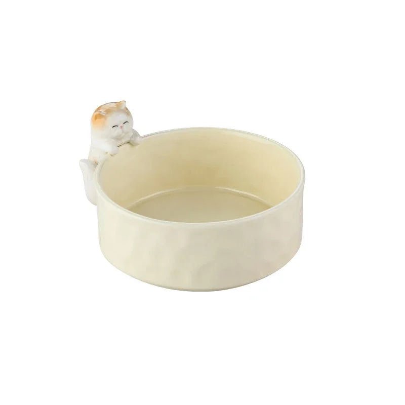 Elevated Double Bowl Pet Feeder cat Bowls 840ml ceramics bowl dogs double bowls wooden shelf PetLiveliest