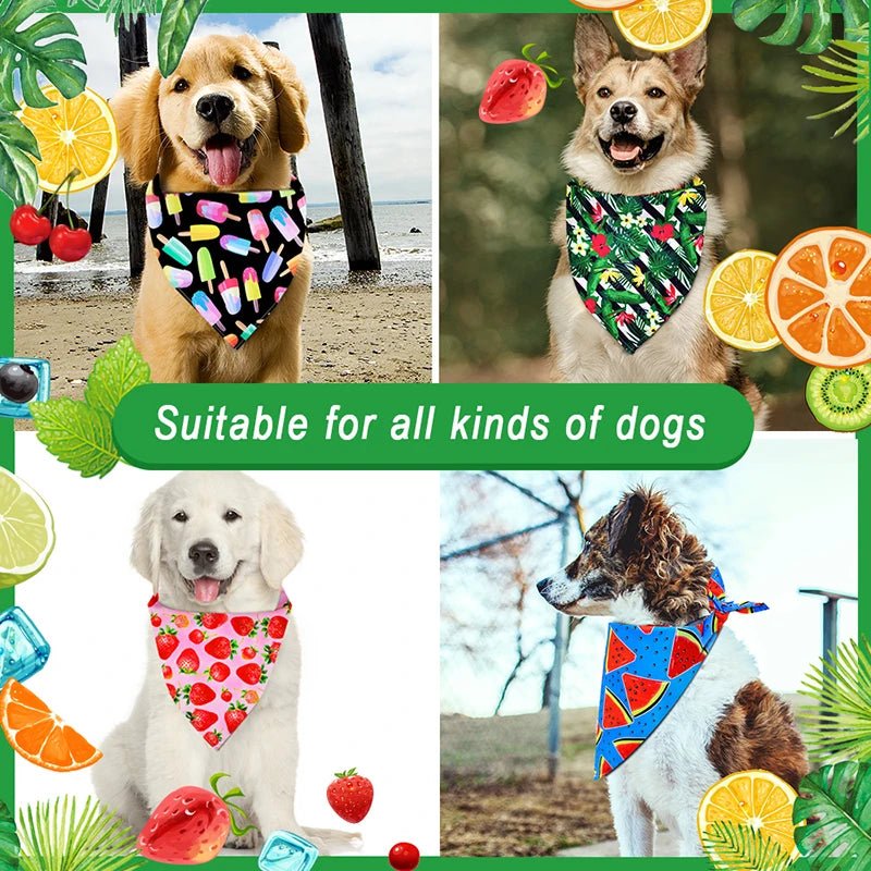 Flowers &amp; Kiss Cotton Summer Dog Bandana - PetLiveliest - PetLiveliest - 夏季 - 小狗 - 棉质