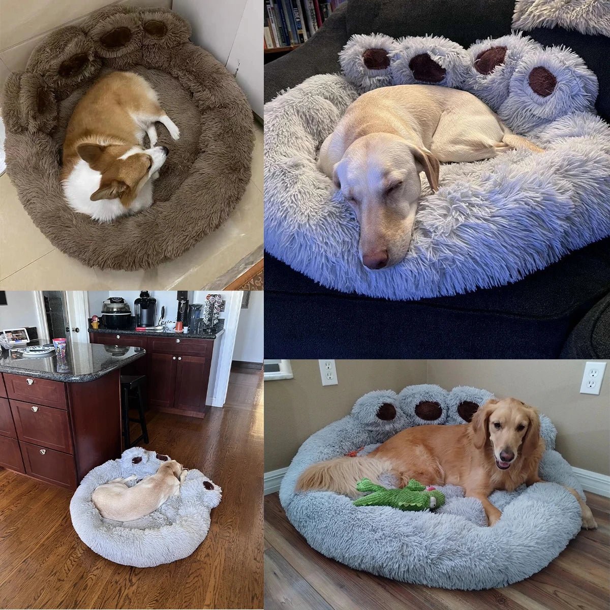 Fluffy Dog Bed Plush Kennel - Large Sizes for Pets - PetLiveliest - PetLiveliest - 多尺寸选择 - 大狗床 - 宠物主题